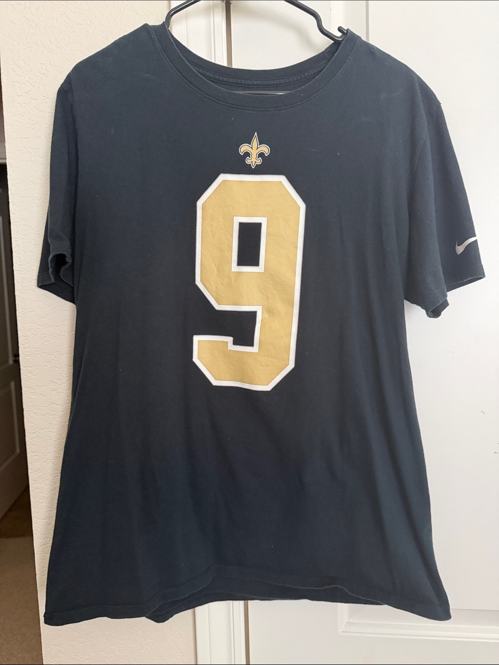 Nike Kids Black Tee with Gold Number 9